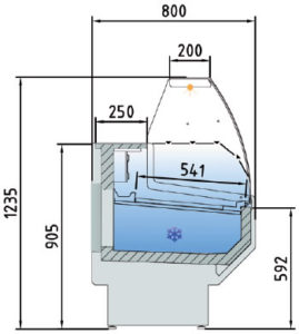 DOCRILUC - BANCHI REFRIGERATI SPEED 8 VETRI FRONTALI CURVI