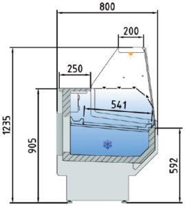 DOCRILUC - BANCHI REFRIGERATI SPEED 8 VETRO FRONTALE DRITTO - HCVED810R