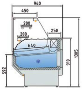 SEZIONE VETRINE REFRIGERATE PER PASTICCERIA PASTRY BASIC