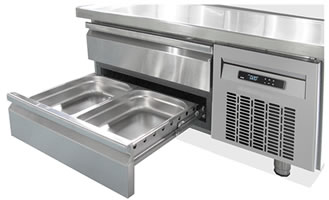 HOT CLASS - DOCRILUC - BASI REFRIGERATE PER CUCINE DA APPOGGIO 600 mm