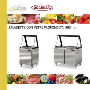 Saladette con vetri profondità 800 mm