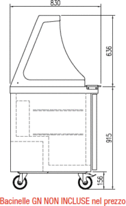 HOT CLASS - DOCRILUC - SEZIONE SALADETTE CON VETRI PROFONDITÀ 800 mm